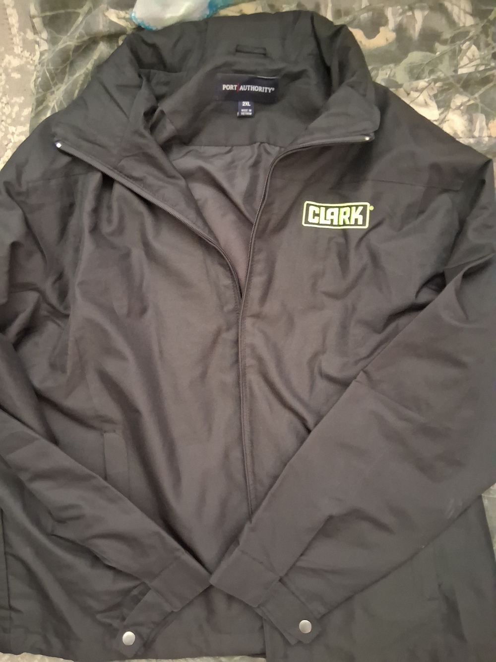 Port Authority Clark Lightweight Black Zip Jacket with Logo